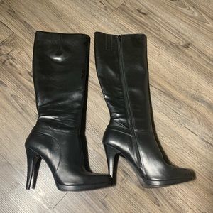 NWOT Nine West Classic Black Knee High Heeled Boot
